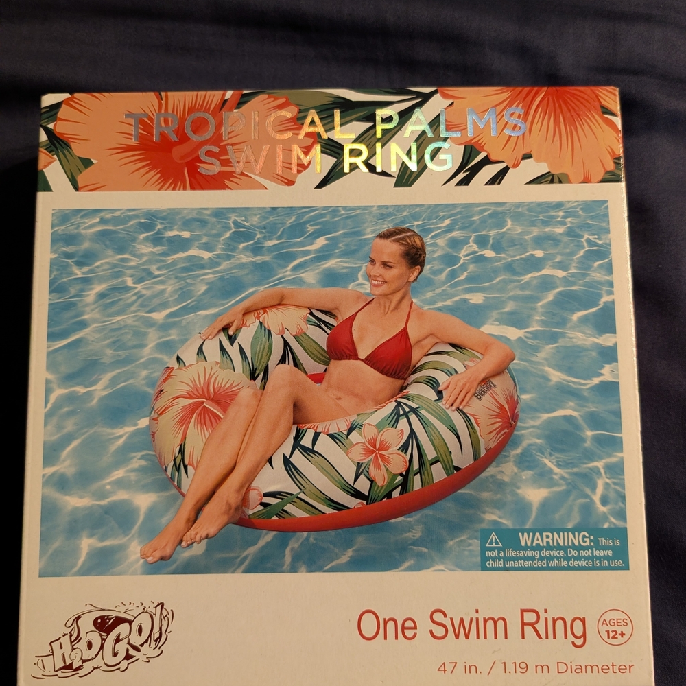 Tropical Palms Red Swim Ring by